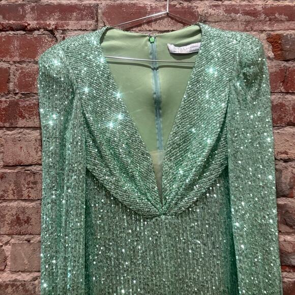 Ieena for Mac Duggal Sequin Blouson Sleeve Dress Size 12 - Picture 10 of 12